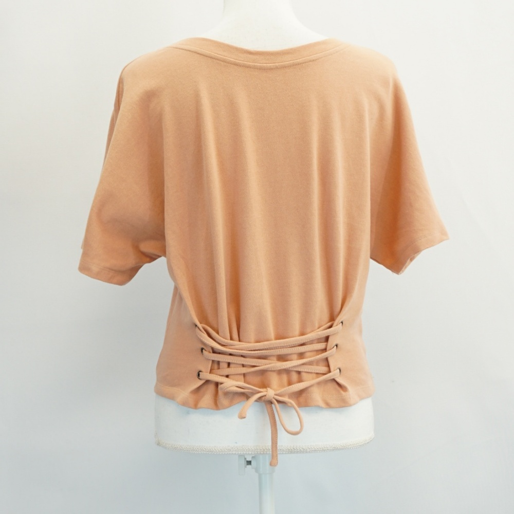 MINKPINK Corset Tie Short Sleeve Dolman Tee Top S - Picture 6 of 8